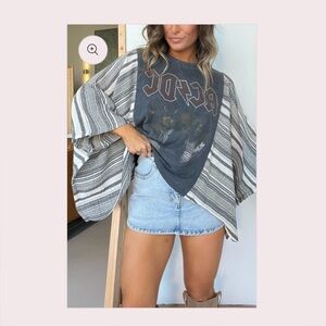 Neona Boutiques • AC⚡️DC Mix Match Tee, Washed Stripe w/Patch